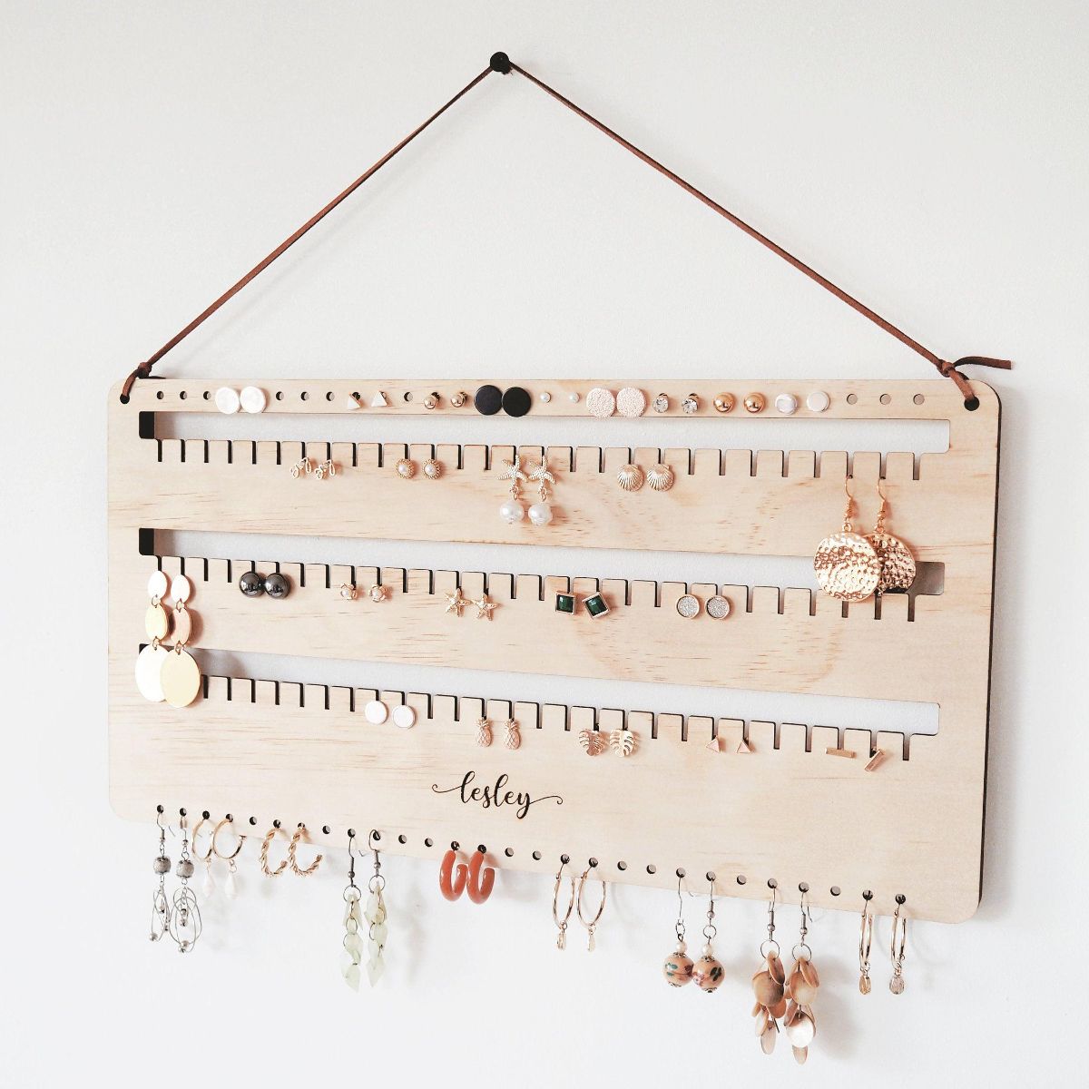 Stud Earring Holder Hanging Earring Organizer Wall Jewelry Rack, Luka –  Angelynn's